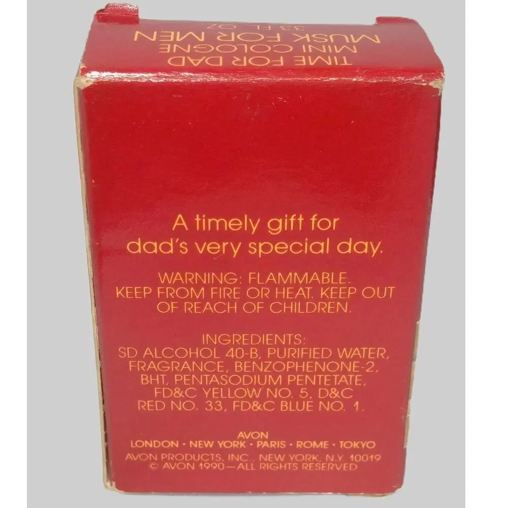 Avon Time for Dad Mini Cologne New in Vintage Box Collectible Men's Fragrance